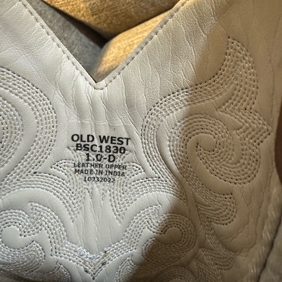 Old West Brown Crocodile Pattern Cowboy Boots BSC1830 kids Size 1.0D - Picture 7 of 10